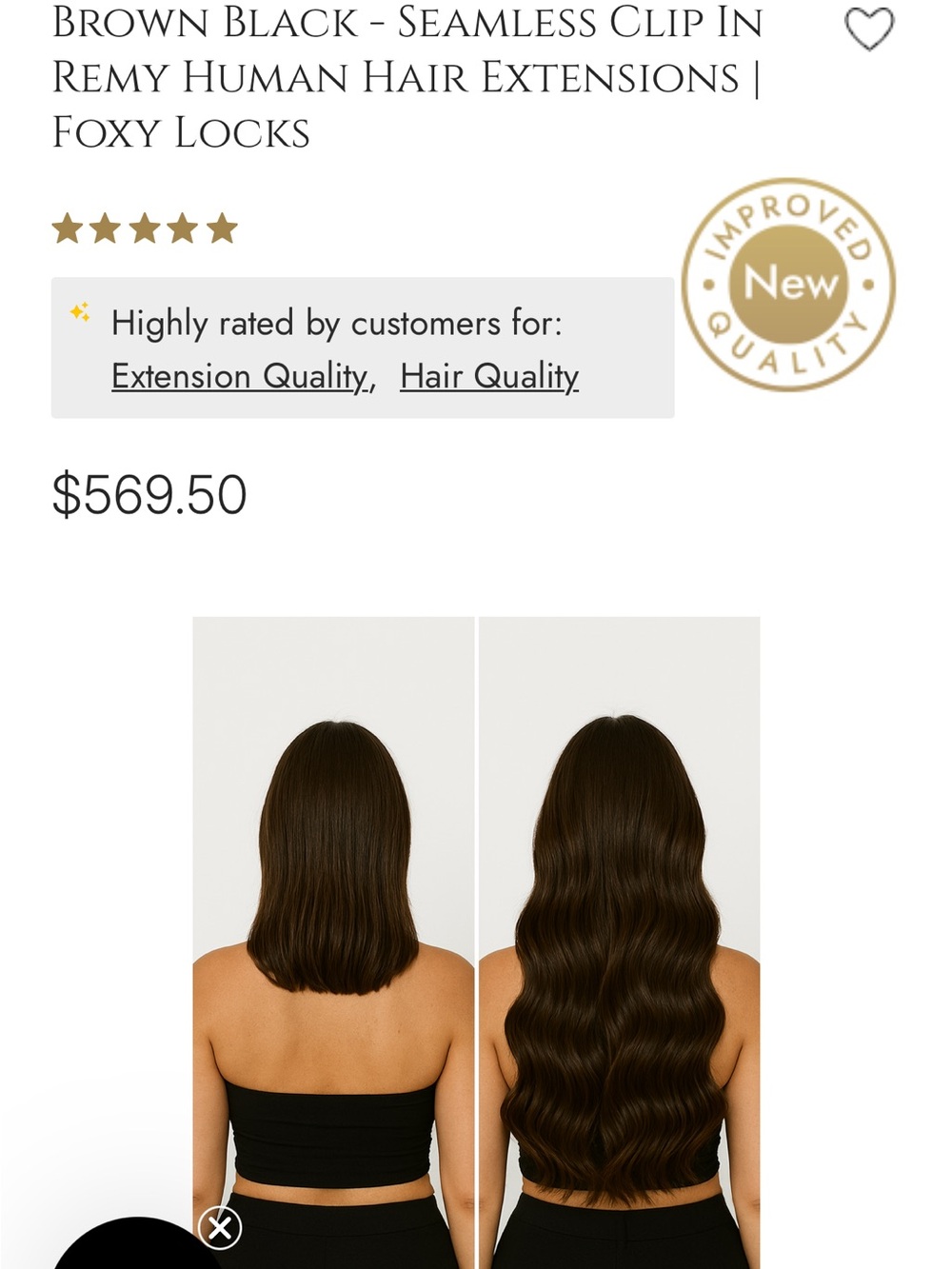 Foxy Locks 22” Black Brown Clip In Extensions - Picture 8 of 10